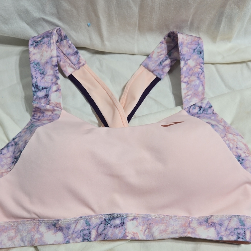 Women's Brooks Pink and Purple Sports Bra